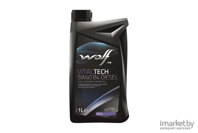 Моторное масло Wolf VitalTech 5W40 B4 Diesel 4л [26116/4]