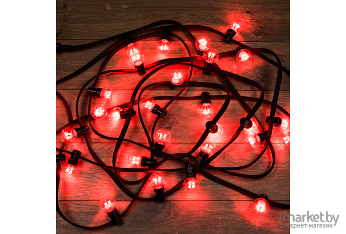 Новогодняя гирлянда Neon-night LED Galaxy Bulb String 10 м красный провод черный [331-322]