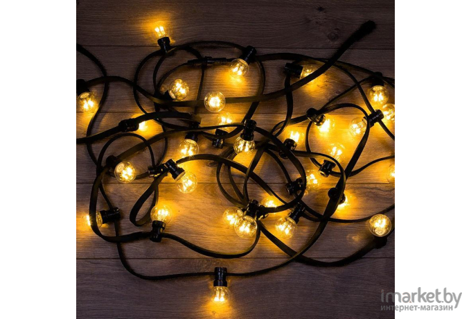 Новогодняя гирлянда Neon-night LED Galaxy Bulb String 10 м желтый провод черный [331-321]