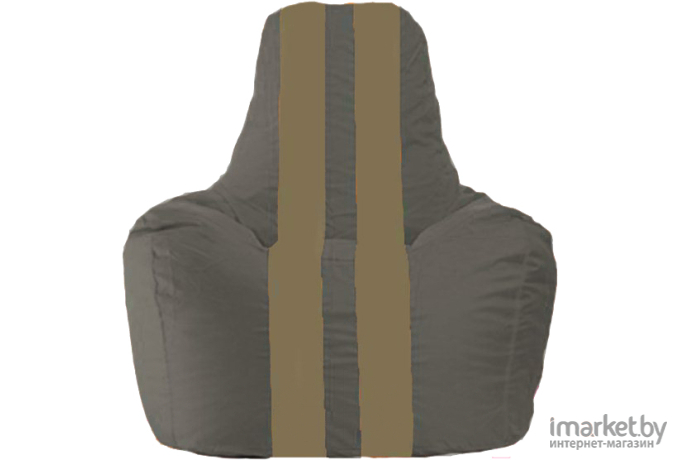 Кресло-мешок Flagman кресло Спортинг полосками С1.1-368 тёмно- серый с бежевыми