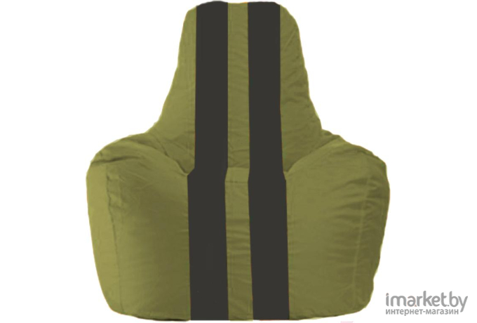 Кресло-мешок Flagman кресло Спортинг С1.1-460 оливковый с чёрными полосками