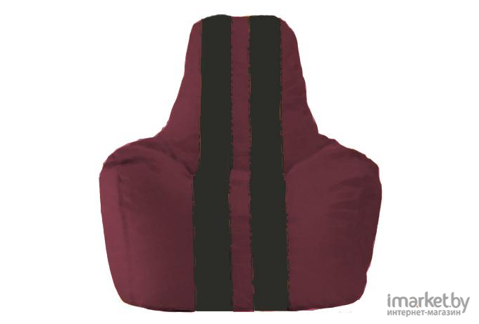 Кресло-мешок Flagman кресло Спортинг С1.1-299 бордовый с чёрными полосками