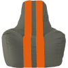 Кресло-мешок Flagman кресло Спортинг С1.1-363 тёмно-серый с оранжевыми полосками