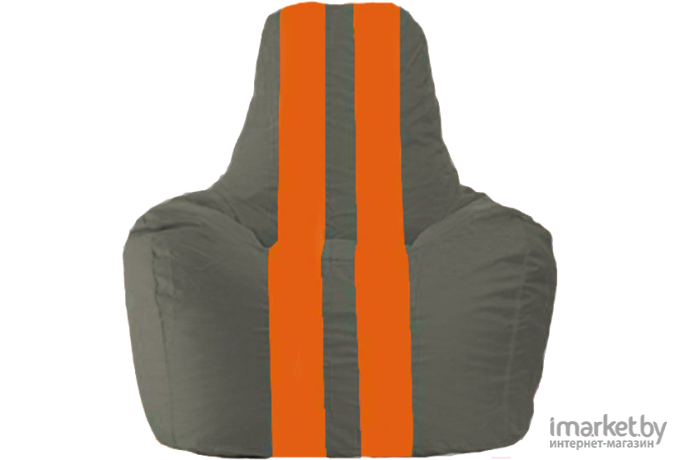 Кресло-мешок Flagman кресло Спортинг С1.1-363 тёмно-серый с оранжевыми полосками