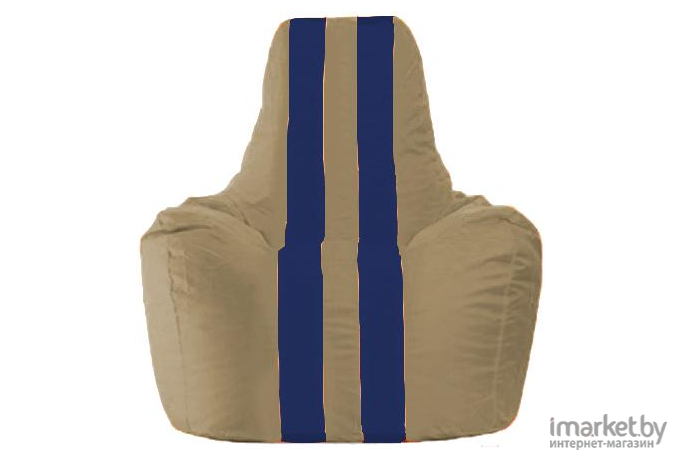 Кресло-мешок Flagman кресло Спортинг С1.1-80 бежевый с тёмно- синими полосками