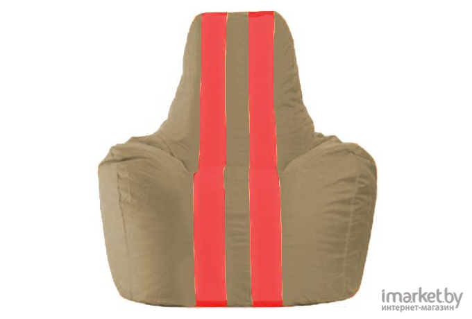 Кресло-мешок Flagman кресло Спортинг С1.1-92 бежевый с красными полосками