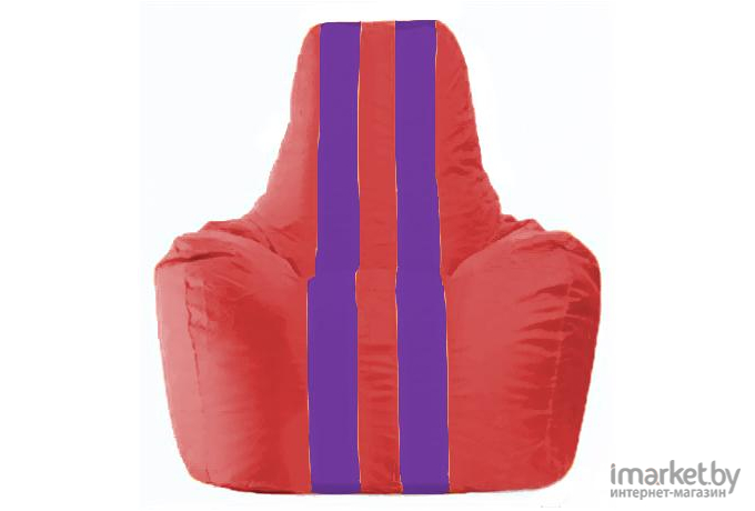 Кресло-мешок Flagman кресло Спортинг С1.1-458 красный  с фиолетовыми  полосками