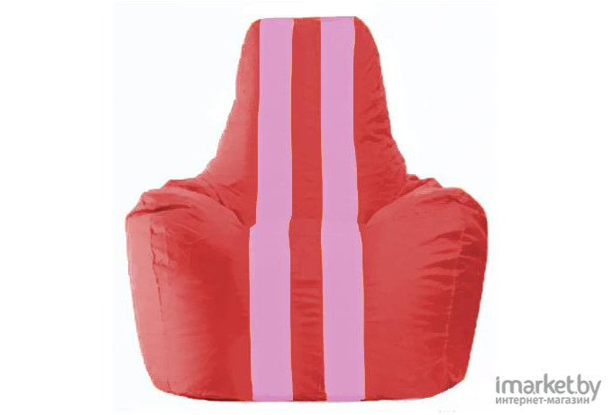 Кресло-мешок Flagman кресло Спортинг С1.1-175 красный с розовыми полосками