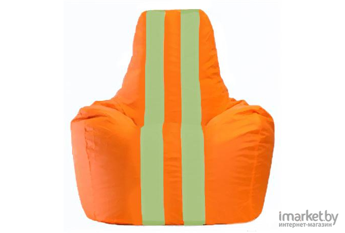 Кресло-мешок Flagman кресло Спортинг С1.1-215 оранжевый с салатовыми полосками