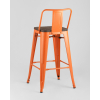 Барный стул Stool Group Tolix wood со спинкой оранжевый глянцевый [YD-H675E-W LG-05]