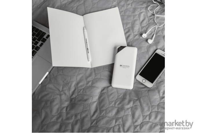 Портативное зарядное устройство Canyon Power bank 20000mAh White [CNE-CPBP20W]