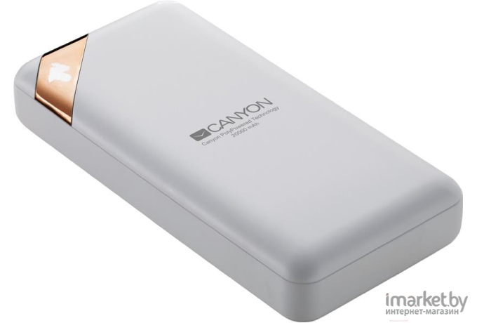 Портативное зарядное устройство Canyon Power bank 20000mAh White [CNE-CPBP20W]