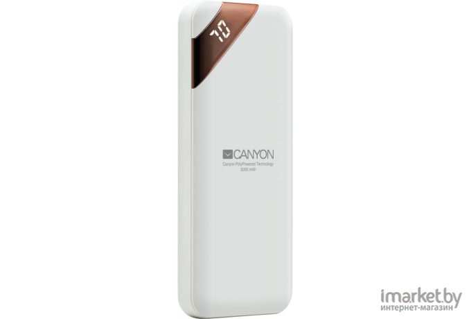 Портативное зарядное устройство Canyon Power bank 5000mAh White [CNE-CPBP5W]