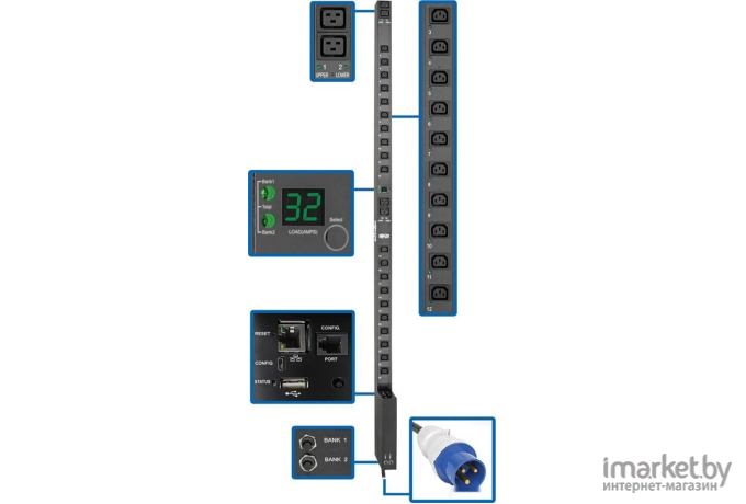 Блок распределения питания Tripp Lite PDUMV32HVNETLX