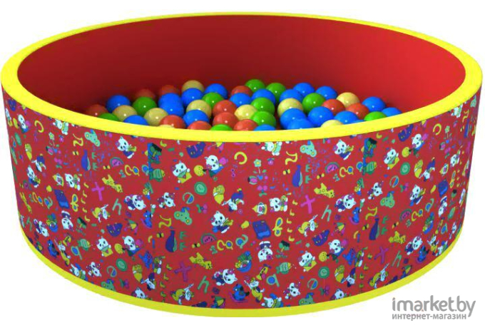 Игровой сухой бассейн Romana Веселая полянка ДМФ-МК-02.51.01 150 шариков зеленый/красный