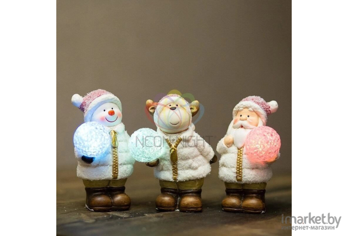 Новогоднее украшение Neon-night Набор световых фигурок Дед Мороз, Снеговик и Олененок [505-003]
