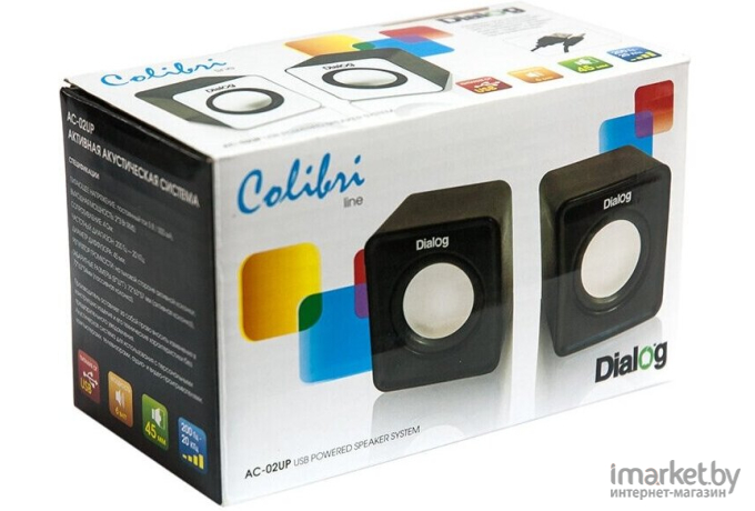 Мультимедиа акустика Dialog Colibri AC-02UP Black/White [AC-02UP black-white]