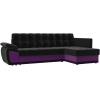 Угловой диван Лига Диванов Нэстор прайм 224 правый микровельвет черный/фиолетовый