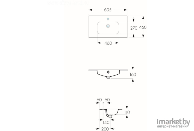 Умывальник Roca Victoria N [32799E000]