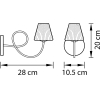 Бра Lightstar MB5082-1CG Vortico 1х40W G9 шампань/белый [814613]