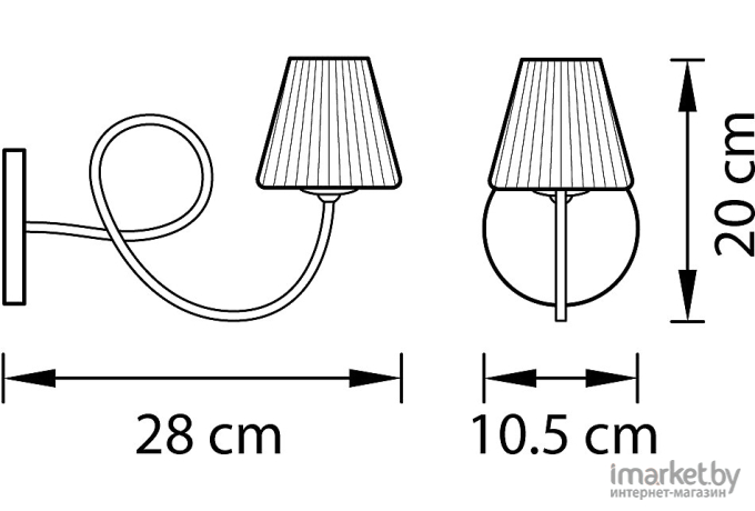 Бра Lightstar MB5082-1CG Vortico 1х40W G9 шампань/белый [814613]