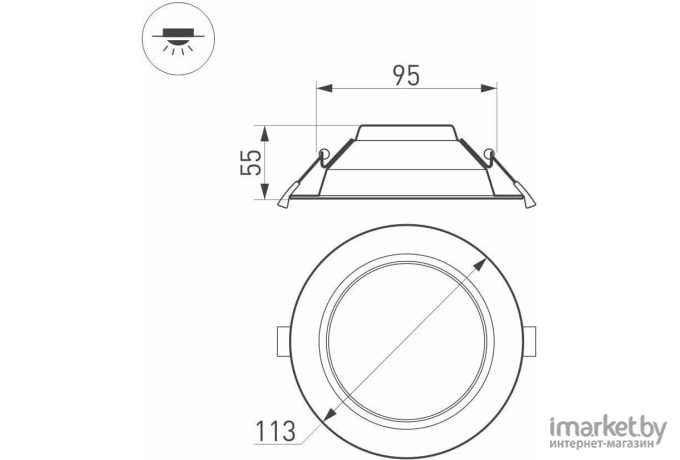 Светильник Downlight Arlight IM-CYCLONE-R115-10W White6000 [023196(1)]