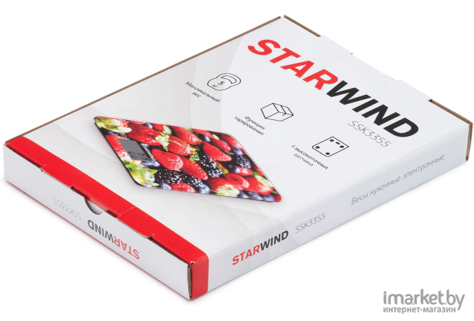 Кухонные весы StarWind SSK3355 ягоды Red/Black/Illustration