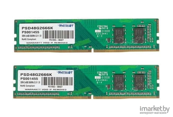 Оперативная память Patriot DDR 4 DIMM 8Gb PC21300 2666Mhz [PSD48G2666K]