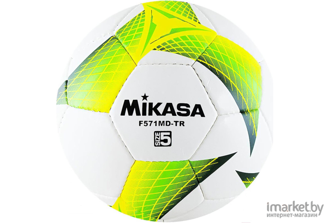 Футбольный мяч Mikasa F571MD-TR-G pазмер 5 белый/зеленый