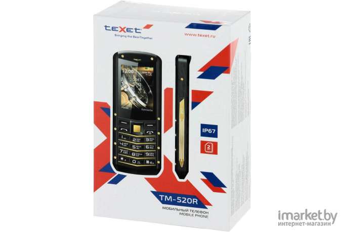 Мобильный телефон Texet TM-520R черный-желтый