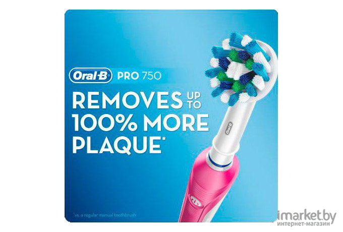 Зубная щетка и ирригатор Braun Oral-B Pro 750 Cross Action розовый