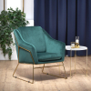 Кресло Halmar Soft 3 темно-зеленый/золотой
