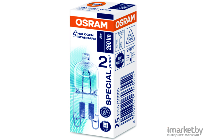 Галогеновая лампа Osram Лампа G9 HALOPIN 25W 230V (прозрачная)