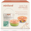 Термосумка для детских бутылочек Miniland Pack-2-Go Naturround с двумя стеклянными круглыми контейнерами зайчик