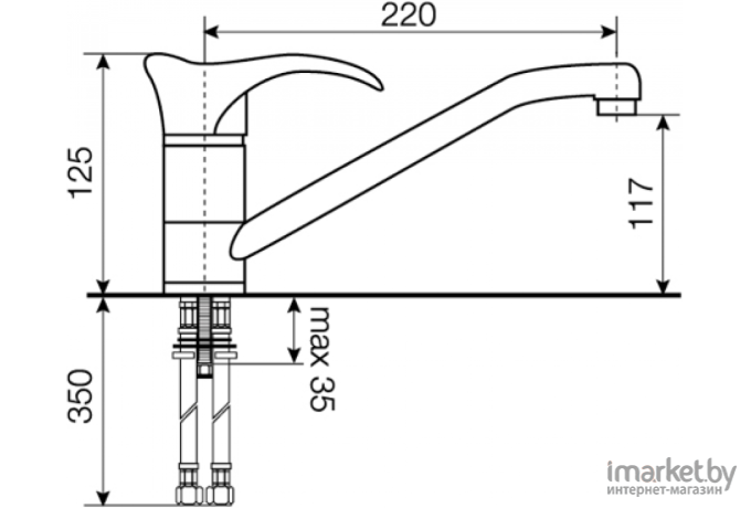 Смеситель Zorg Sanitary Elegant слоновая кость