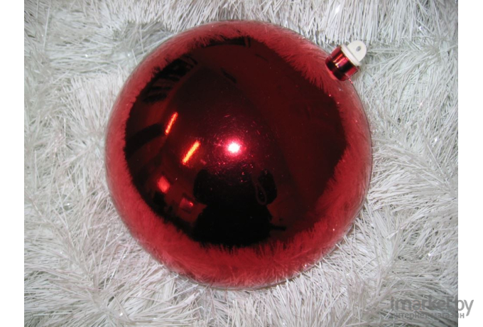 Елочная игрушка и новогоднее украшение GreenTerra Шар елочный 200 мм красный глянц