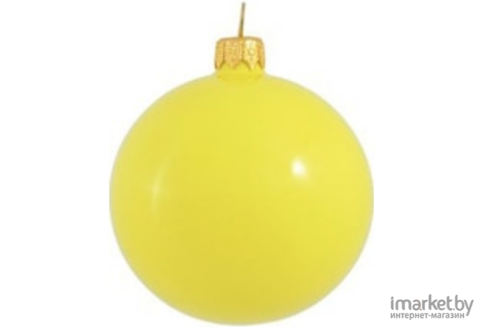 Елочная игрушка и новогоднее украшение Шар для елки д.8см эмаль желтый