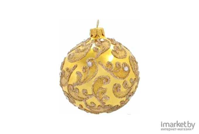 Елочная игрушка и новогоднее украшение Шар для елки д.8см Д-154 золото глянец