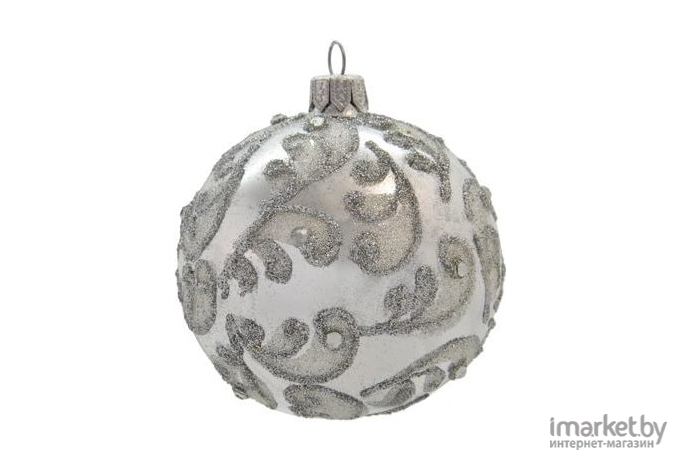 Елочная игрушка и новогоднее украшение Шар для елки д.8см Д-154 серебро глянец