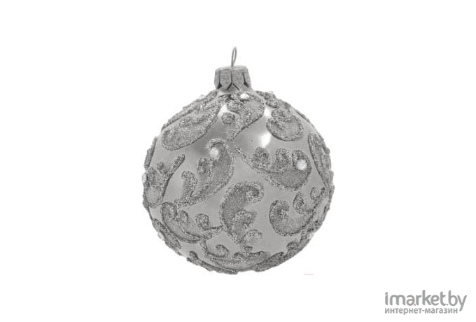 Елочная игрушка и новогоднее украшение Шар для елки д.8см Д-154 серебро глянец