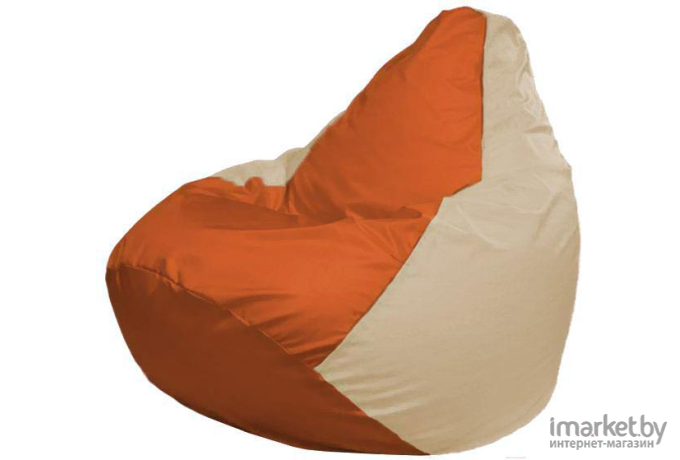 Кресло-мешок Flagman Груша Макси оранжевый/светло-бежевый [Г2.1-207]