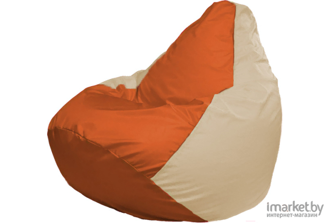 Кресло-мешок Flagman Груша Супер Мега оранжевый/светло-бежевый [Г5.1-207]
