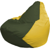 Кресло-мешок Flagman кресло Груша Супер Мега Г5.1-57 тёмно-оливковый/жёлтый