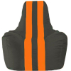 Кресло-мешок Flagman кресло Спортинг С1.1-400 чёрный с оранжевыми полосками