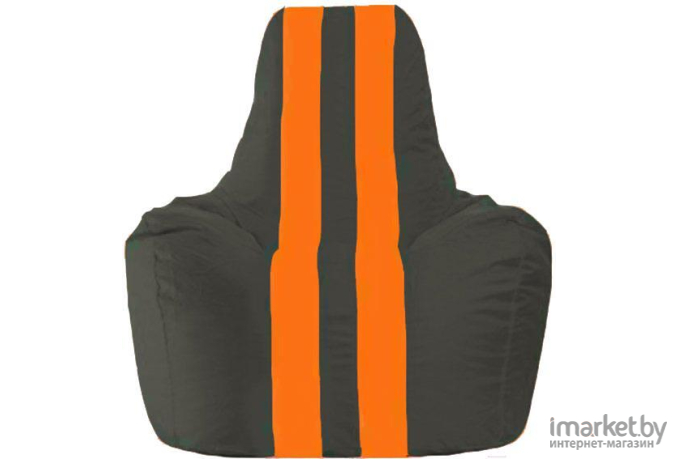 Кресло-мешок Flagman кресло Спортинг С1.1-400 чёрный с оранжевыми полосками