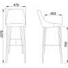 Барный стул AksHome Megan 2 велюр HLR20 светло-серый/черный