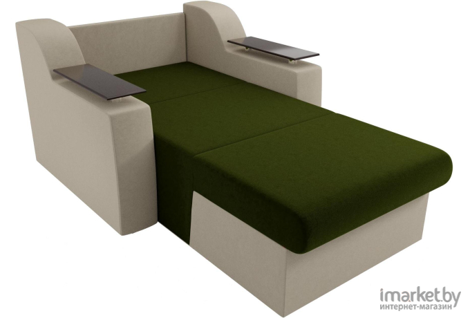 Кресло-кровать Mebelico Сенатор 100692 80 микровельвет зеленый/бежевый