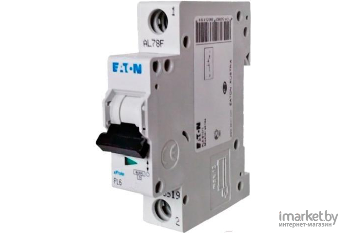 Розетка и выключатель Eaton PL6 1P 10А С 6кА 1M