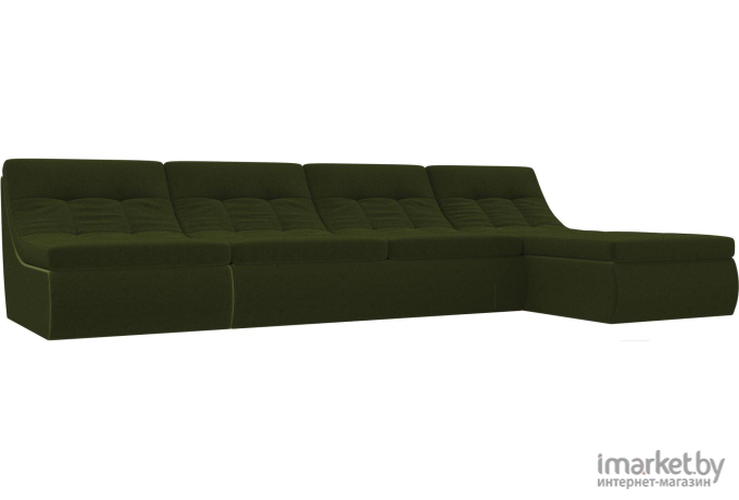 Модульный диван Лига Диванов Холидей микровельвет зеленый