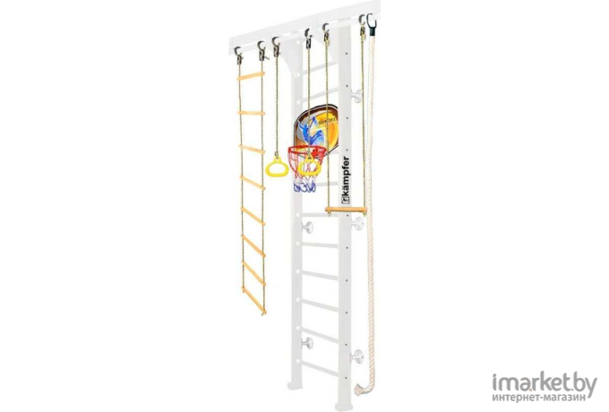 Спортивный комплекс Kampfer Wooden Ladder Wall Basketball Shield №6 3 м жемчужный/белый